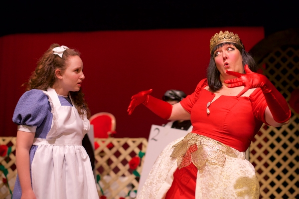 Nicole Kalitsas as Alice and Missy Hanlon as The Queen of Hearts Photo