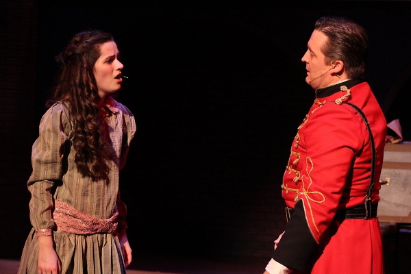 Emerson Steele as Sara and Bryant Smith as Captain Crewe Photo