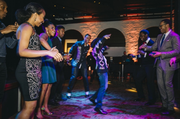 Nathaniel Cullors dancing at the cast party for MOTOWN THE MUSICAL Photo