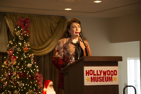 Donelle Dadigan welcomes the Dolores Mission students Photo