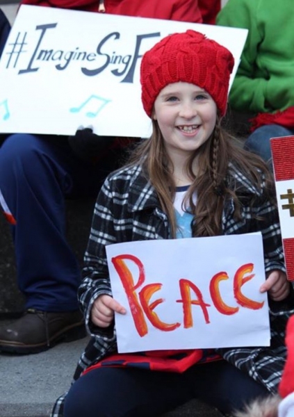 Photo Flash: Broadway Kids Sing for Peace in Times Square Image