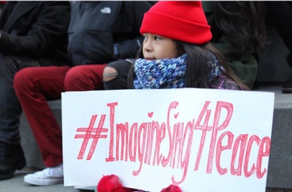 Photo Flash: Broadway Kids Sing for Peace in Times Square 