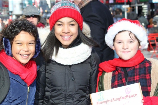 Photo Flash: Broadway Kids Sing for Peace in Times Square Image