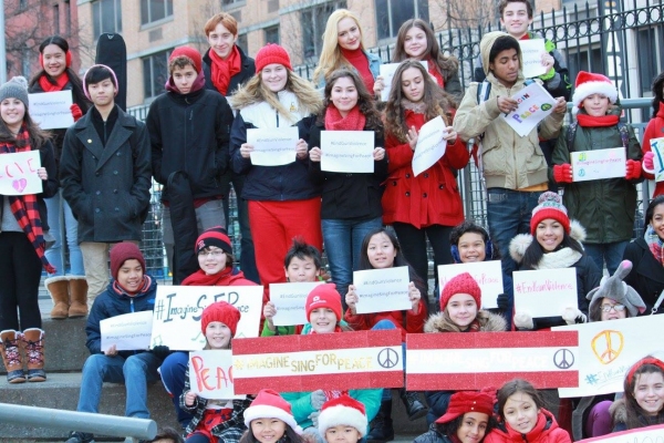 Photo Flash: Broadway Kids Sing for Peace in Times Square Image