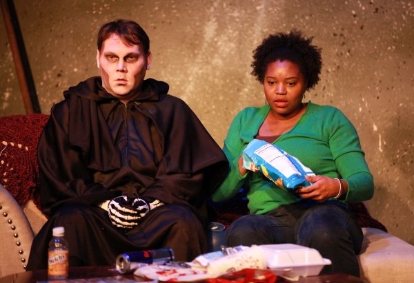 Chris Cinereski and Shadana Patterson in A CUP OF SOULS AND ONE GRIM REAPER, PLEASE Photo
