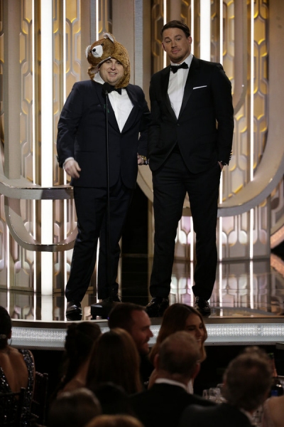 73rd ANNUAL GOLDEN GLOBE AWARDS -- Pictured: Jonah Hill, Channing Tatum, Presenters a Photo