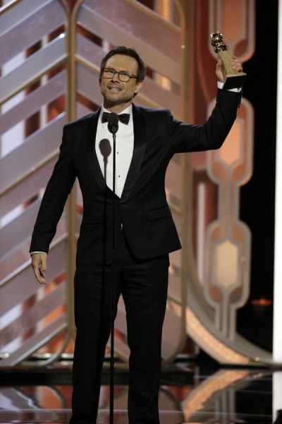 73rd ANNUAL GOLDEN GLOBE AWARDS -- Pictured: Christian Slater, ''Mr. Robot'', Winner, Photo