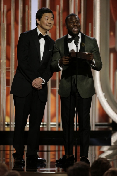 73rd ANNUAL GOLDEN GLOBE AWARDS -- Pictured: (l-r) Ken Jeong, Kevin Hart, Presenters  Photo