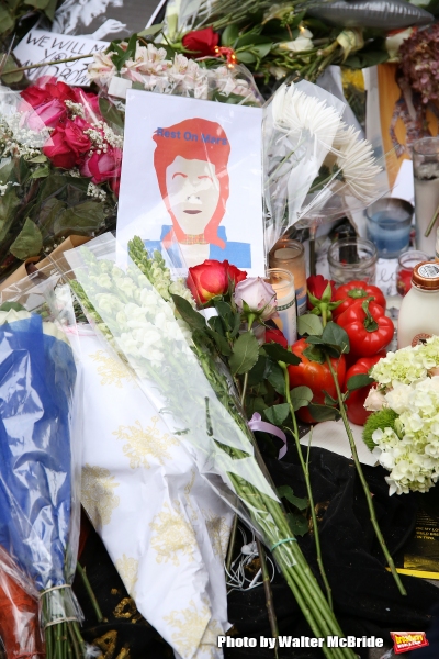 Photo Coverage: Fans Tribute David Bowie Outside of LAZARUS Image