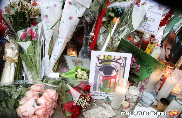 Photo Coverage: Fans Tribute David Bowie Outside of LAZARUS Image