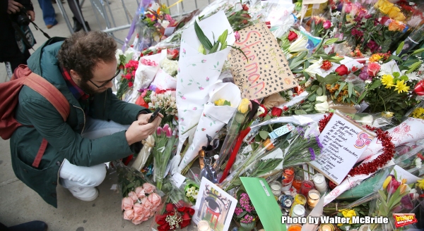 Photo Coverage: Fans Tribute David Bowie Outside of LAZARUS Image