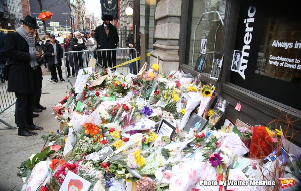 Photo Coverage: Fans Tribute David Bowie Outside of LAZARUS Image
