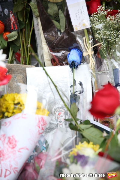 Photo Coverage: Fans Tribute David Bowie Outside of LAZARUS Image