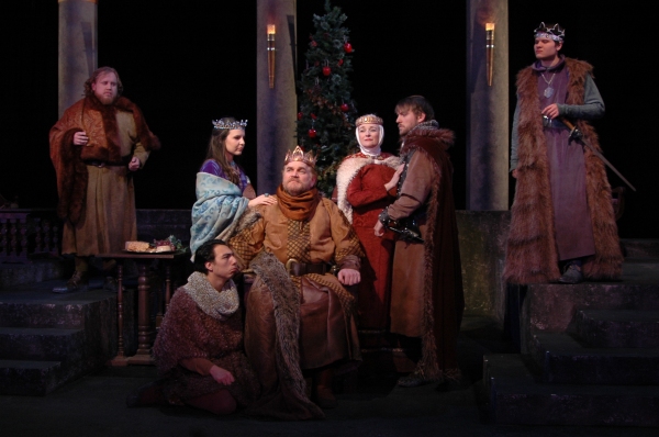 Charles K. Hodges (seated, center) portrays King Henry II in The Lion in Winter at Th Photo