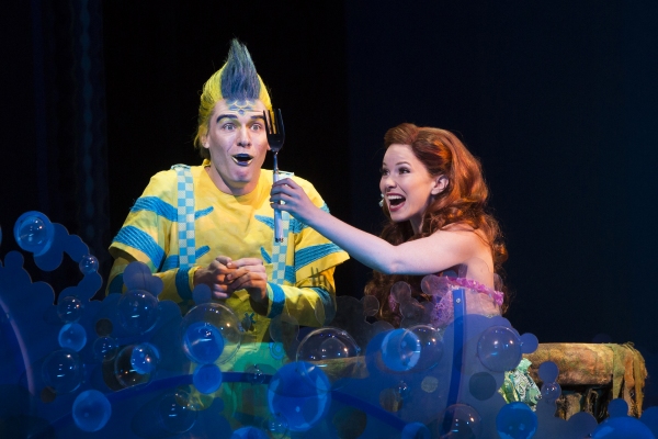 Adam Garst as Flounder and Alison Woods as Ariel Photo