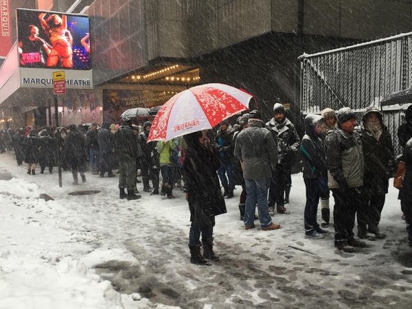 Photo Coverage: Dedicated Theatre Fans Wait in Line Through the Blizzard Hoping for HAMILTON Tickets  Image