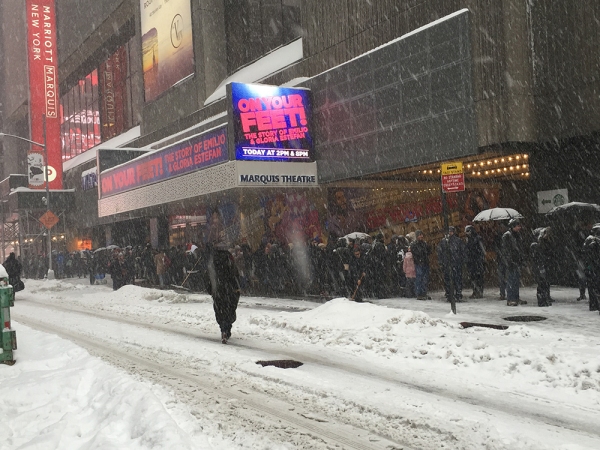 Photo Coverage: Dedicated Theatre Fans Wait in Line Through the Blizzard Hoping for HAMILTON Tickets  Image