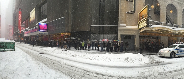 Photo Coverage: Dedicated Theatre Fans Wait in Line Through the Blizzard Hoping for HAMILTON Tickets  Image