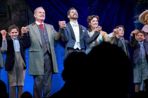 Kelsey Grammer, Tony Yazbeck, Laura Michelle Kelly and the cast of FINDING NEVERLAND at 