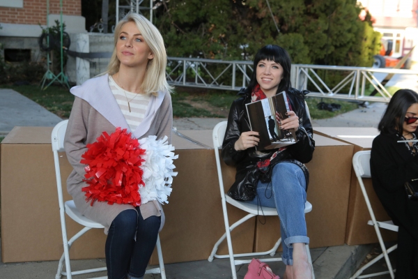 GREASE: LIVE: (L-R) Julianne Hough and Carly Rae Jepsen rehearse for GREASE: LIVE air Photo