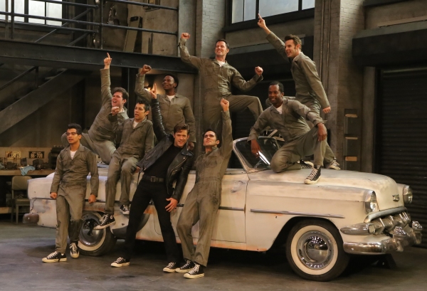 GREASE: LIVE: (L-R) Aaron Tveit and Cast rehearse for GREASE: LIVE airing LIVE Sunday Photo