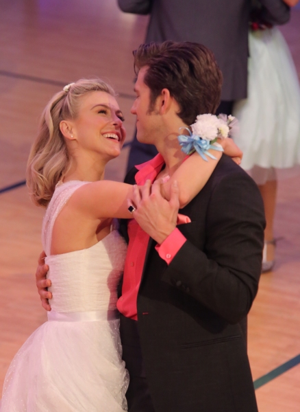 GREASE: LIVE: (L-R) Julianne Hough and Aaron Tveit rehearse for GREASE: LIVE airing L Photo