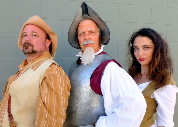 Bradley Miller (Sancho Panza), Ben Lupejkis (Don Quixote) and Rachel Berman (Aldonza) Photo