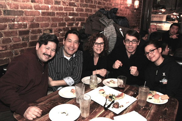 Scott Watanabe, Darren Lee, Elizabeth Parkinson and her husband Scott Wise and Lea Sa Photo