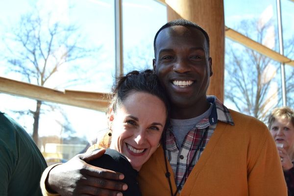 Susan Rome (Lady Bird Johnson) and Desmond Bing (Bob Moses)  Photo