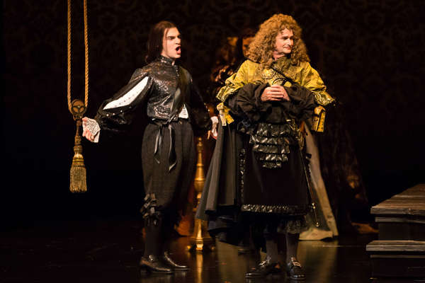 Ben Edquist as Edward Kynaston and Joseph Evans as Sir Charles Sedley Photo