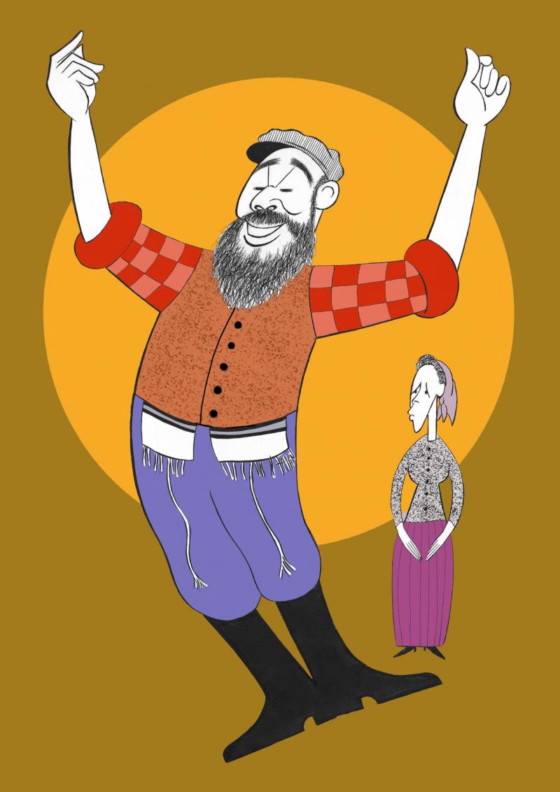 BWW Exclusive: Ken Fallin Draws the Stage- Danny Burstein and Jessica Hecht in FIDDLER ON THE ROOF Image