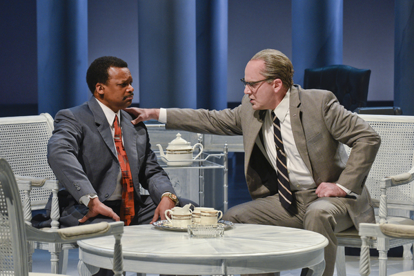 Shawn Hamilton as Rev. Martin Luther King Jr. and Brandon Potter as President Lyndon  Photo