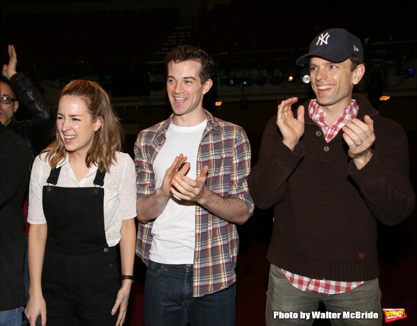 Hannah Elless, A.J. Shively and Paul Alexander Nolan attends the Broadway Opening Nig Photo
