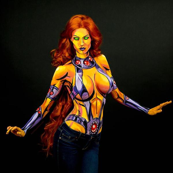 Photo Flash: Artist Kay Pike Transforms Her Body Into Comic Figures Using Body Paint Image