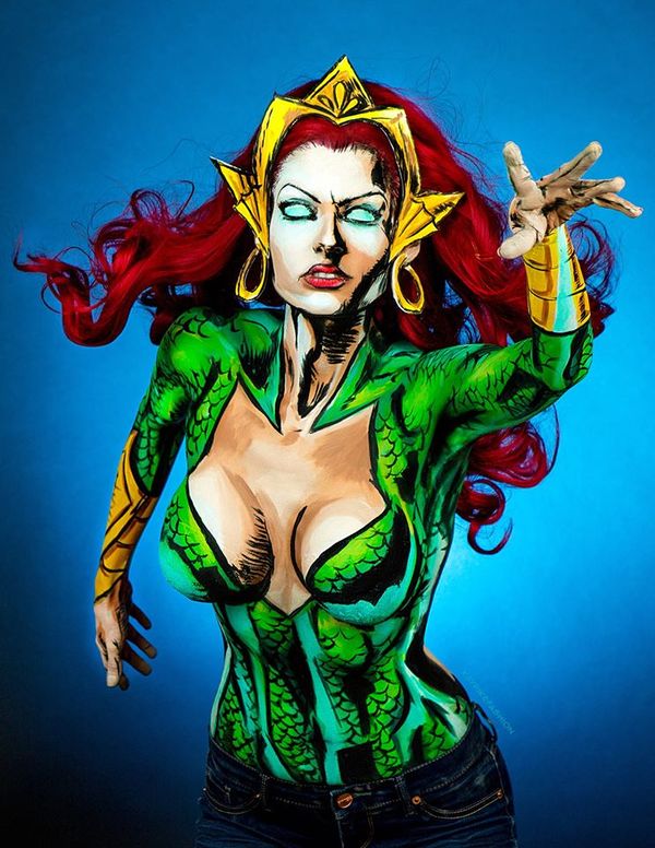 Photo Flash: Artist Kay Pike Transforms Her Body Into Comic Figures Using Body Paint Image
