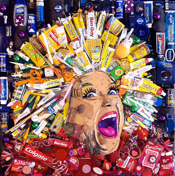 Photo Flash: Artist Jason Mecier Presents CELEBRITY TRASH Portraits - Lindsay Lohan, Pamela Anderson and More! 