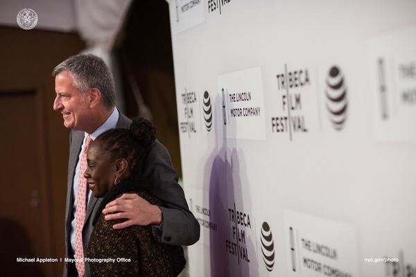 Photo Flash: Mayor Bill de Blasio and First Lady Chirlane McCray at Tribeca Film Festival Image