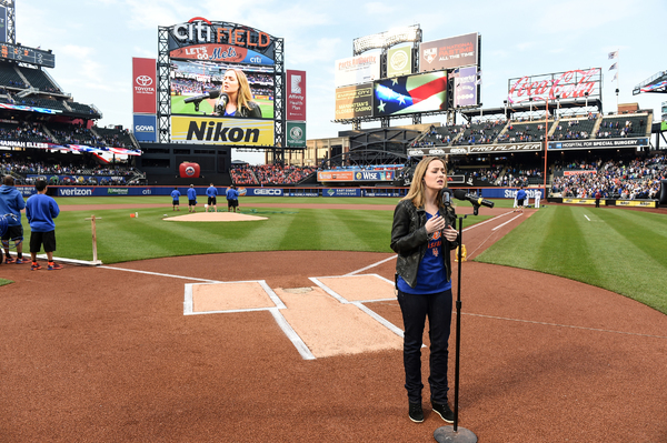 Photo Flash: BRIGHT STAR's Hannah Elless Sings the National Anthem at Mets Game Image