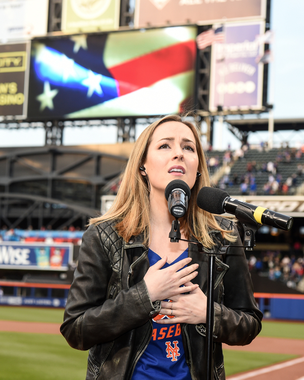 Photo Flash: BRIGHT STAR's Hannah Elless Sings the National Anthem at Mets Game 