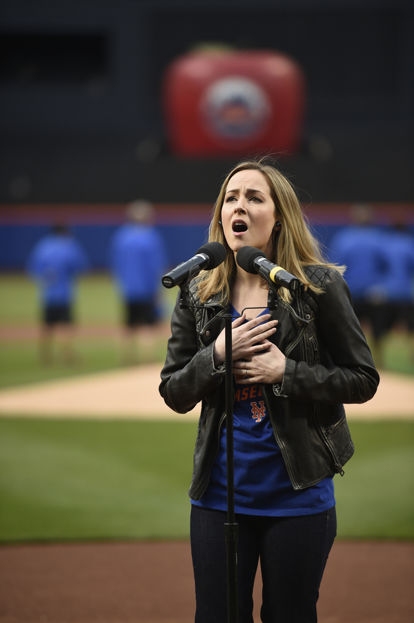 Photo Flash: BRIGHT STAR's Hannah Elless Sings the National Anthem at Mets Game Image