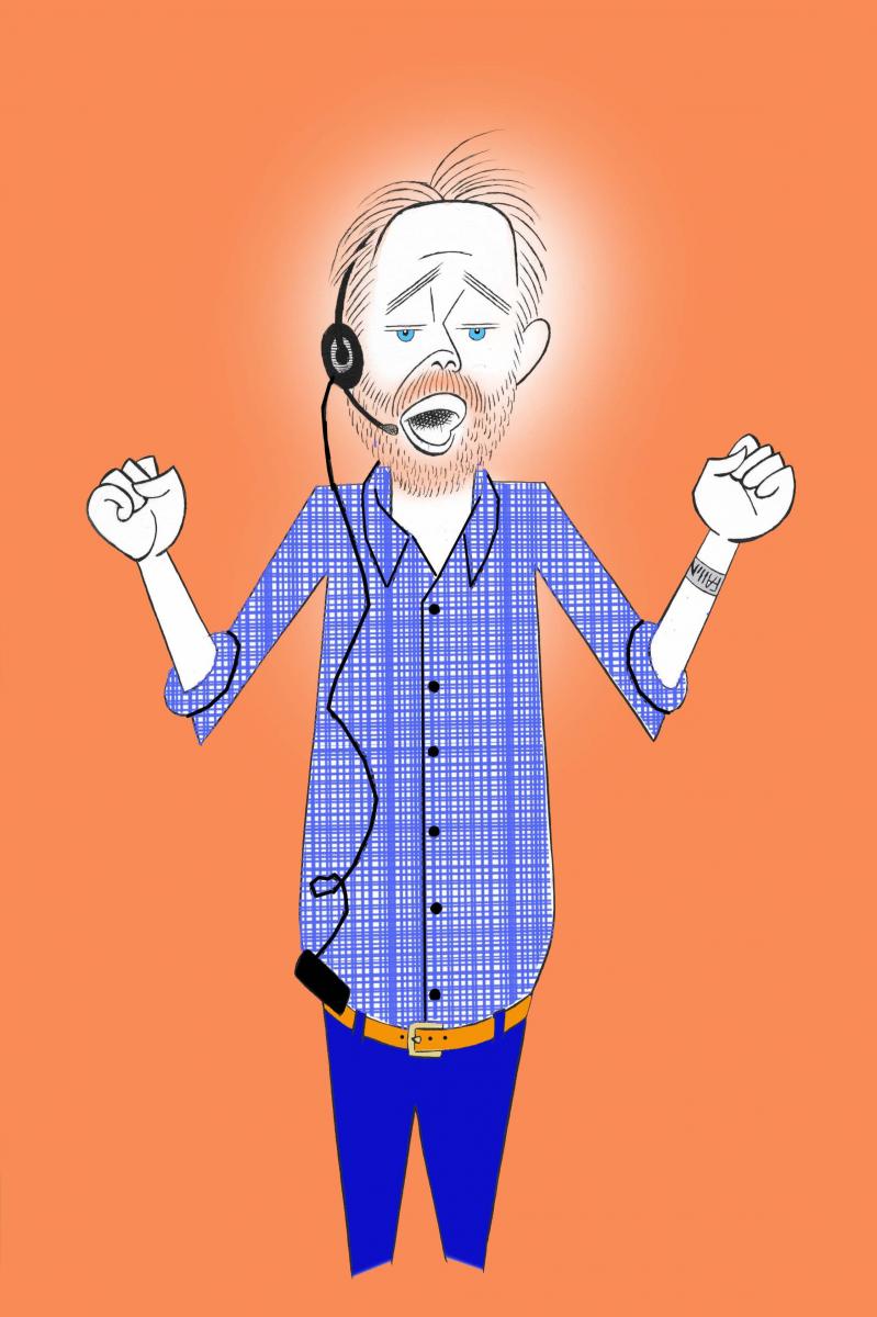 BWW Exclusive: Ken Fallin Draws the Stage - Jesse Tyler Ferguson in FULLY COMMITTED! Image