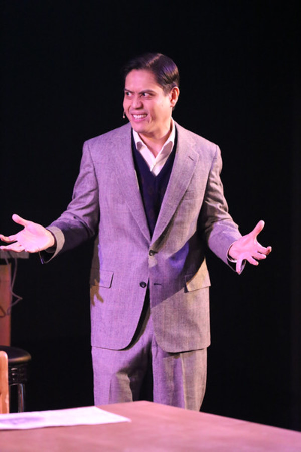 Reynaldo Arceno as Enrico Fermi, in New Line Theatre's ATOMIC. Photo credit: Jill Rit Photo