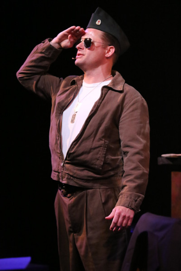 Jeffrey M. Wright as Paul Tibbets, singing "Stars and Stripes," in New Line Theatre's Photo