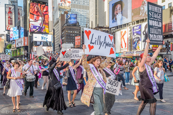 Photo Flash: The League of Professional Theatre Women Lead Equality March Through Times Square Image
