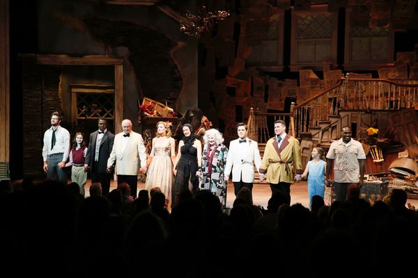 The cast take their bows at the curtain call for the opening night performance of "Gr Photo