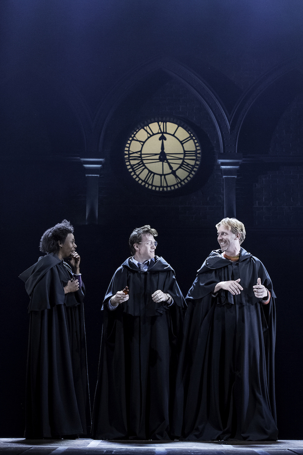 Noma Dumezweni (Hermione Granger), Jamie Parker (Harry Potter) and Paul Thornley (Ron Photo