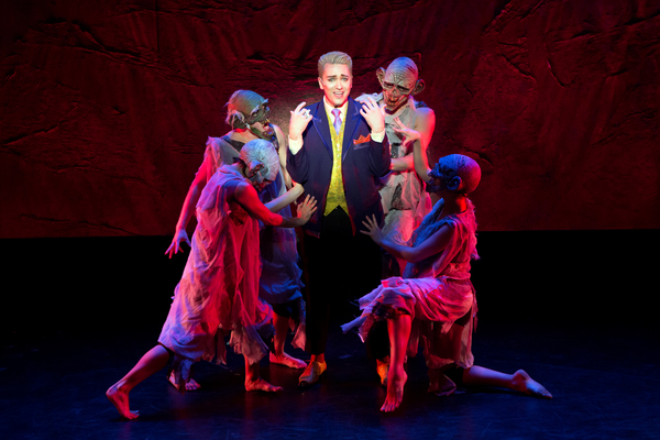 Brian Charles Rooney as King Simius with dancers Melissa Hunter McCann, Spencer Clark Photo