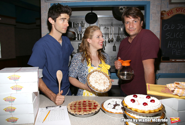 Drew Gehling, Jessie Mueller and Nathan Fillion Photo