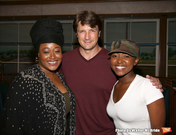 Charity Angelo Dawson and Aisha Jackson with Nathan Fillion Photo