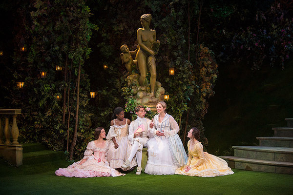 Amy Blackman as Maria, Pascale Armand as Rosaline, Kevin Cahoon as Boyet, Kristen Con Photo